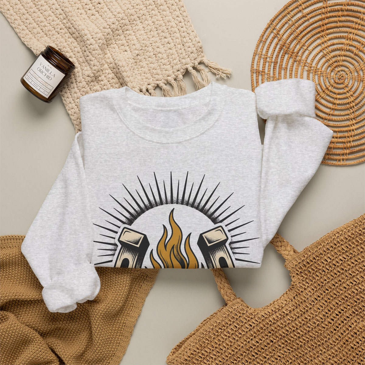 Horseshoe Blaze Rose Sweatshirt Cowgirl Ranch Gift Women Classic Tattoo Sweatshirt Rose Tattoo Sweatshirt Cowgirl Fan Traditional Tattoo Sweatshirt Farm