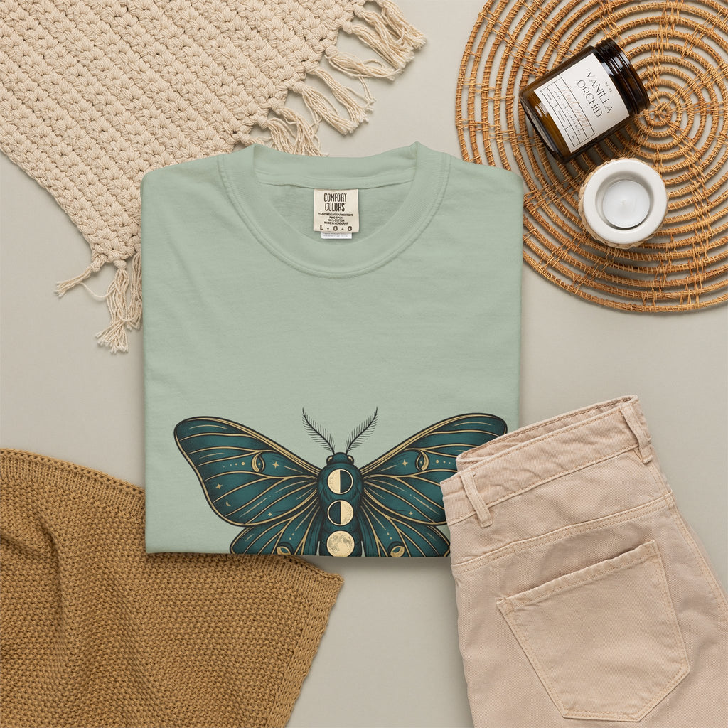 Luna Butterfly T-Shirt Boho Chic Astrology Gift Women Mystical T-Shirt Butterfly T-Shirt Bohemian Enthusiast Magical T-Shirt Zodiac Graphic Retro