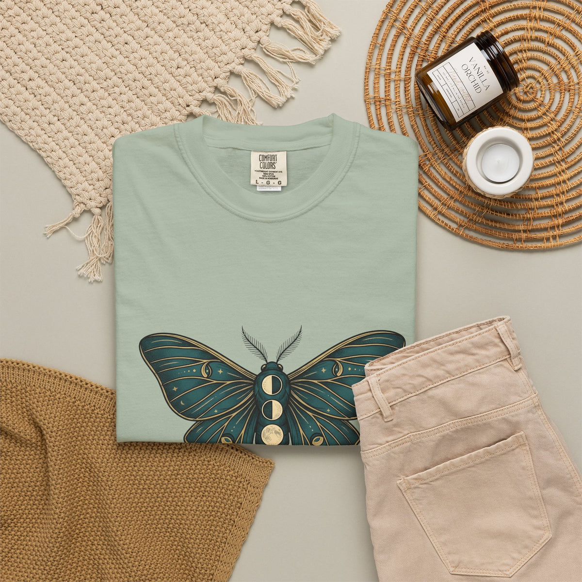 Luna Butterfly T-Shirt Boho Chic Astrology Gift Women Mystical T-Shirt Butterfly T-Shirt Bohemian Enthusiast Magical T-Shirt Zodiac Graphic Retro