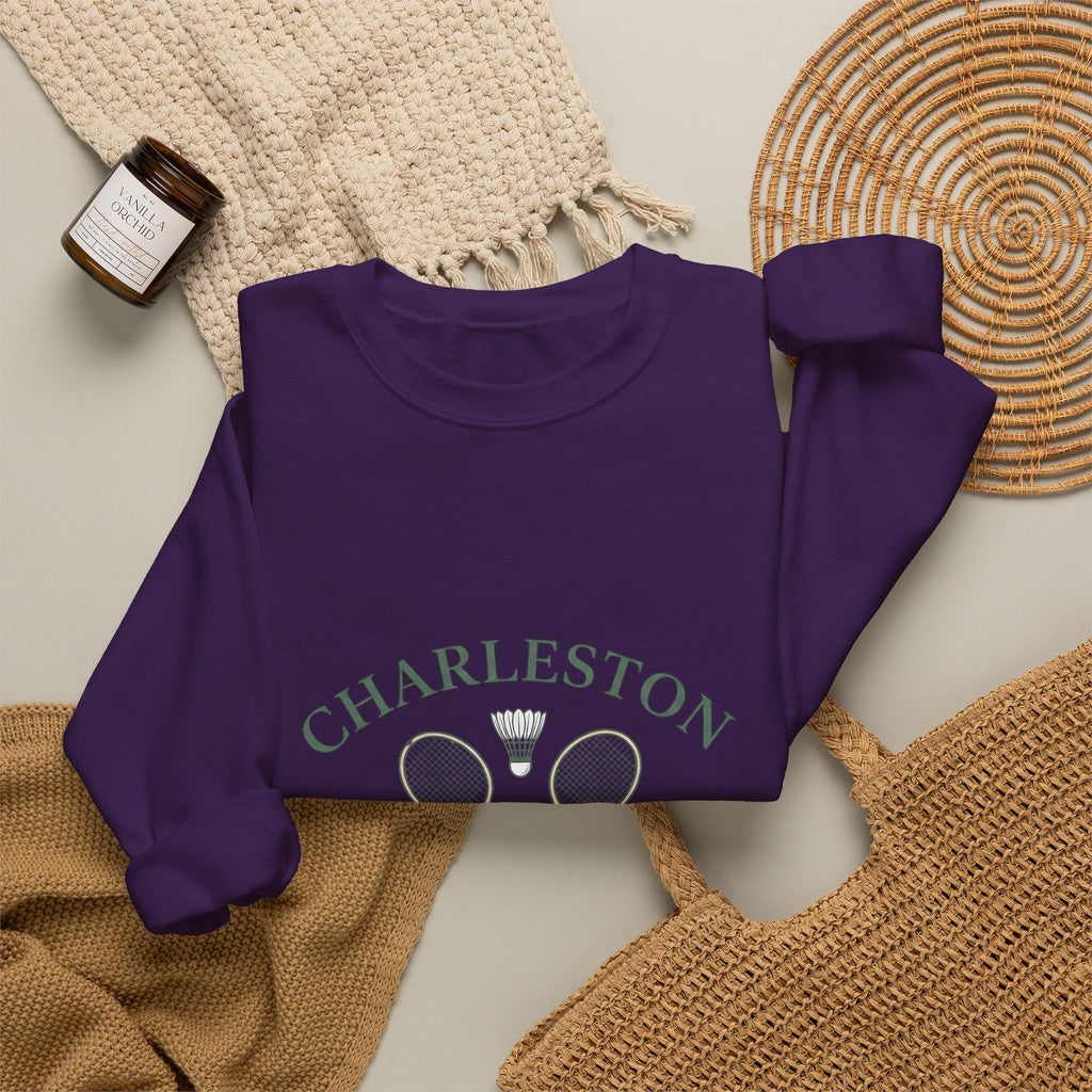 Badminton Racquets Badminton Group Gift Sketch Rackets Badminton Enthusiast Drawing Team Basic Birdie Sweatshirt