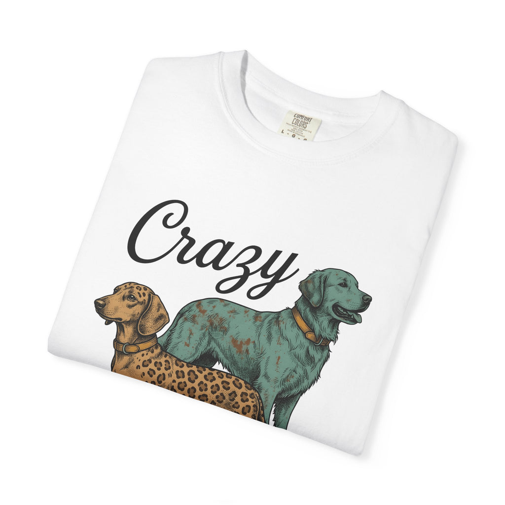 Dog Duo T-Shirt Dog Mom Pets Gift Women Vintage T-Shirt Canine T-Shirt Dog Mom Fan Retro T-Shirt Animal Graphic Hand Drawn Leopard Print T-Shirt