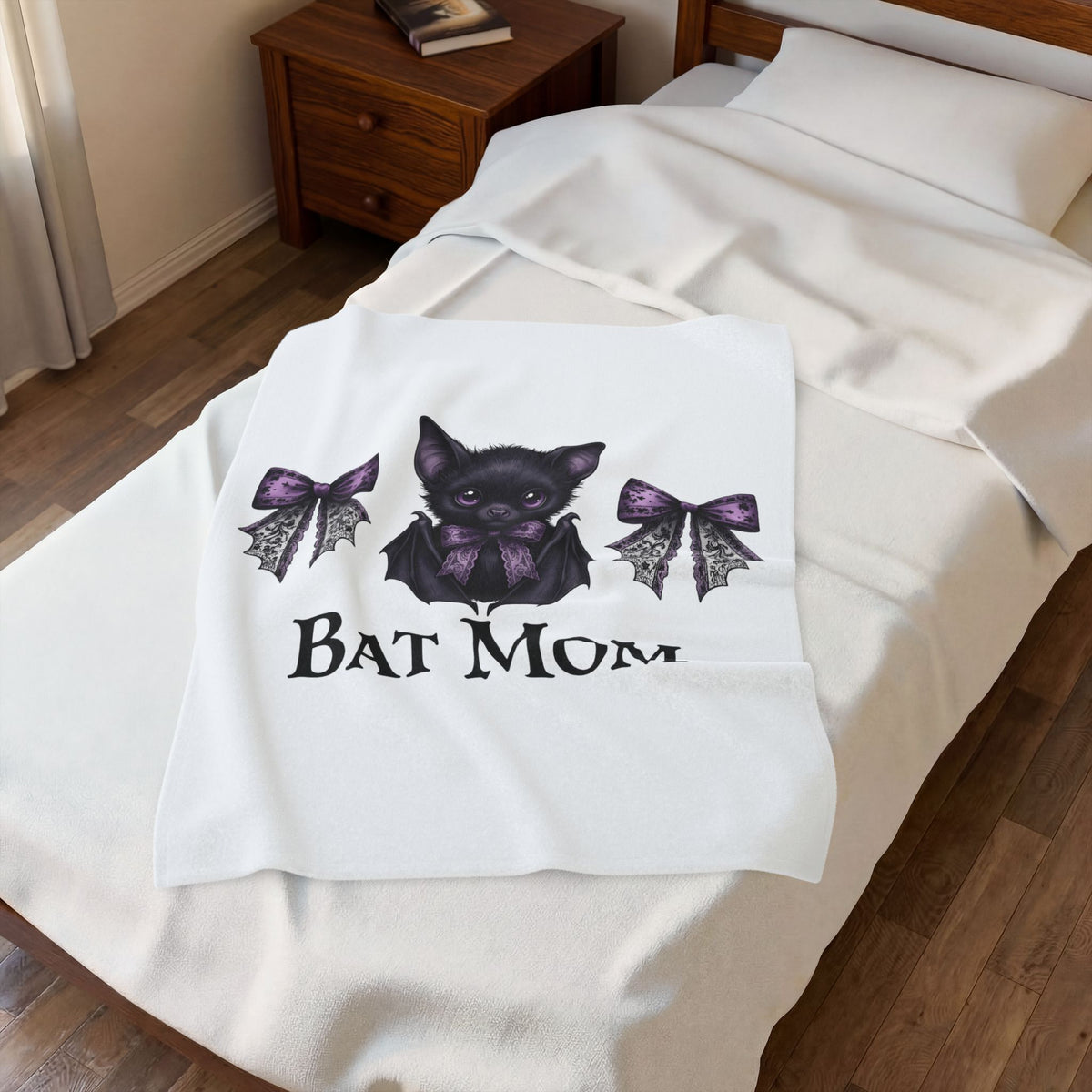 Sweet Bat Halloween Occult Gift Anime Vampire Horror Fan Manga Esoteric Hand Drawn Frill Blanket