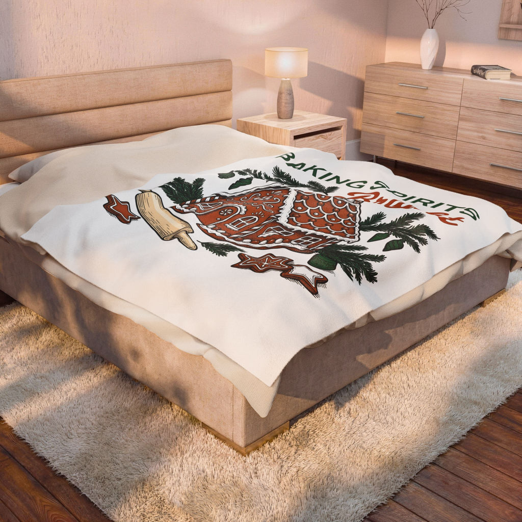 Gingerbread Cabin Blanket Christmas Dessert Gift Women Cartoon Blanket Gingerbread House Blanket Xmas Fan Ginger Cartoon Blanket Pastry Graphic