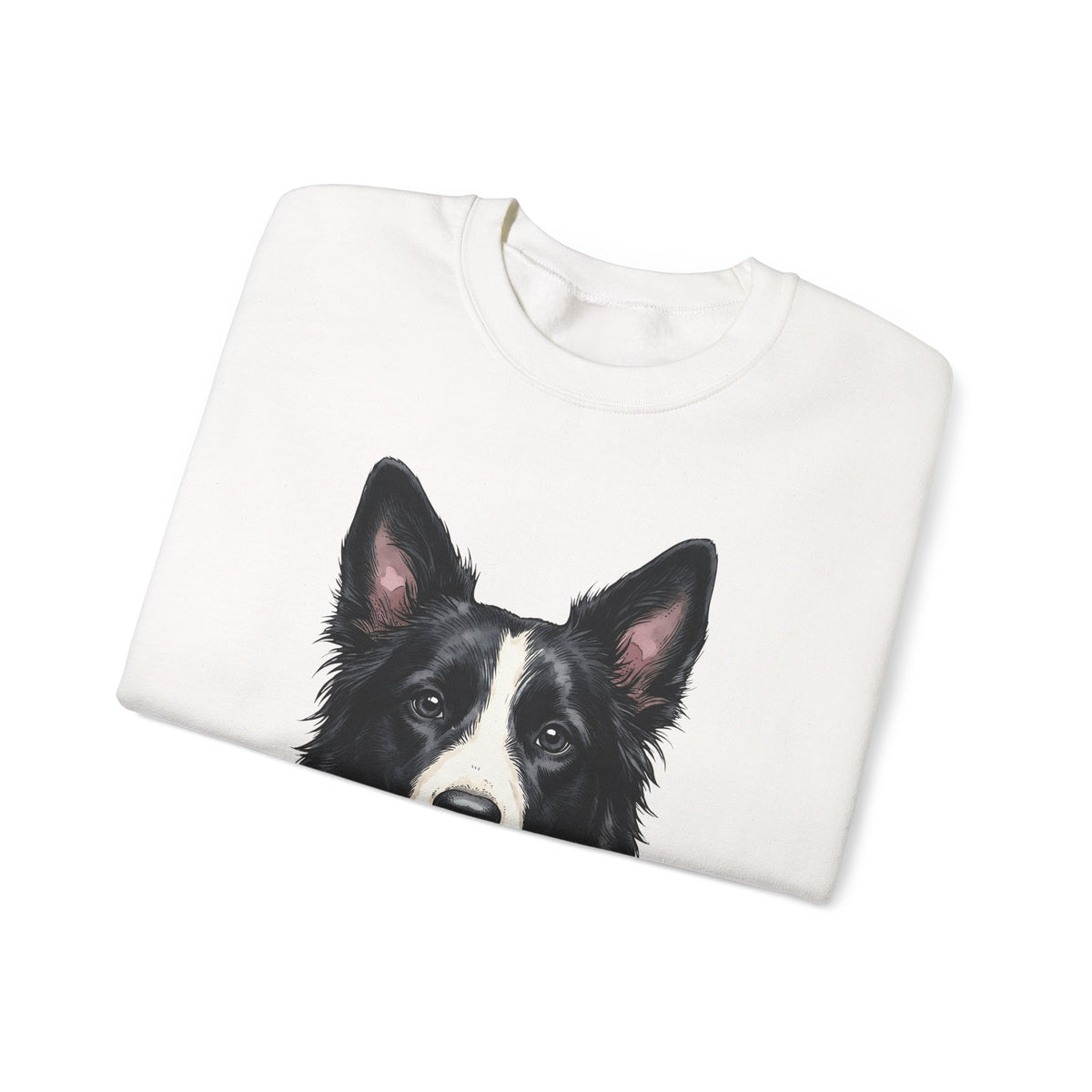 Border Collie Puppy Sweatshirt Dog Pets Gift Women Line Art Sweatshirt Puppy Sweatshirt Dog Fan Collie Sweatshirt Animal Graphic Hand Drawn Woven Collar Sweatshirt