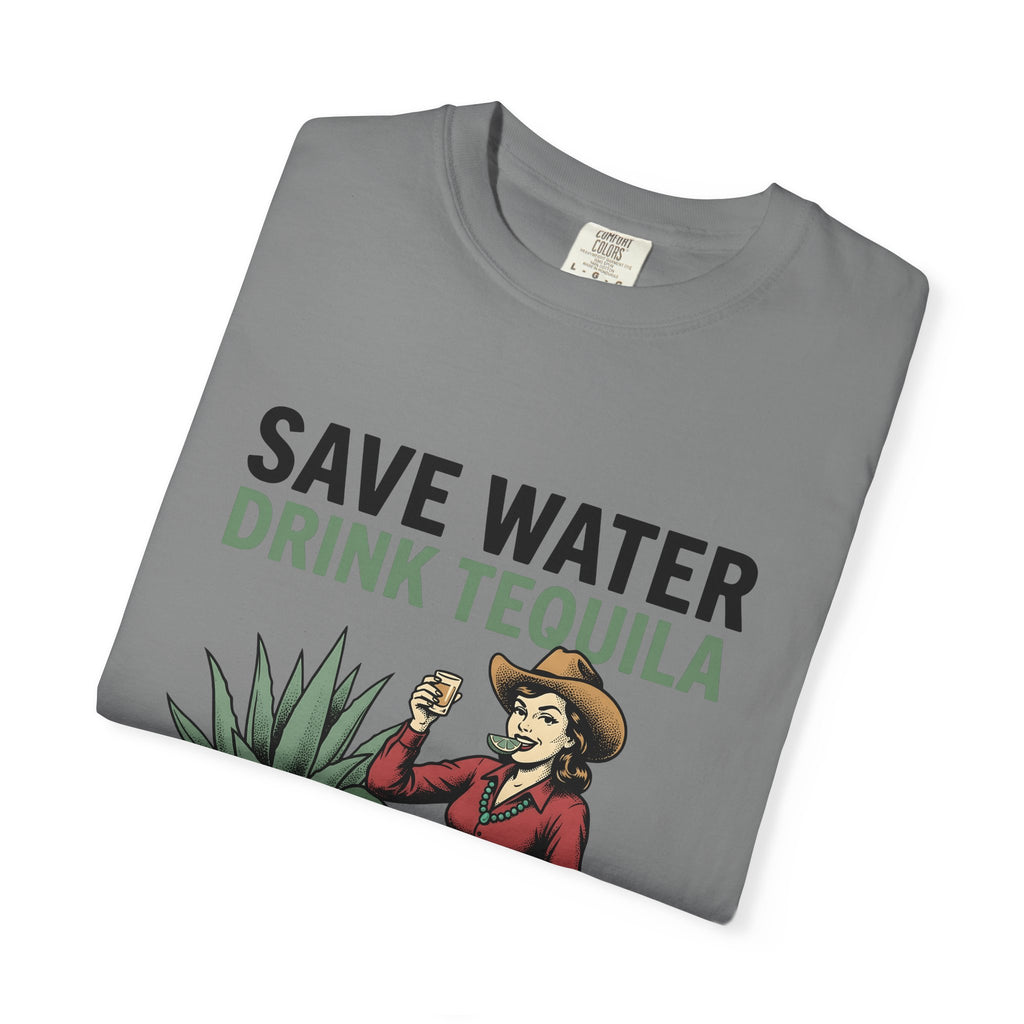 Cowgirl Graphic T-Shirt Cowgirl Tequila Gift Women Vintage T-Shirt Western T-Shirt Cowboy Fan Retro T-Shirt Spirits Graphic Tequila Illustration