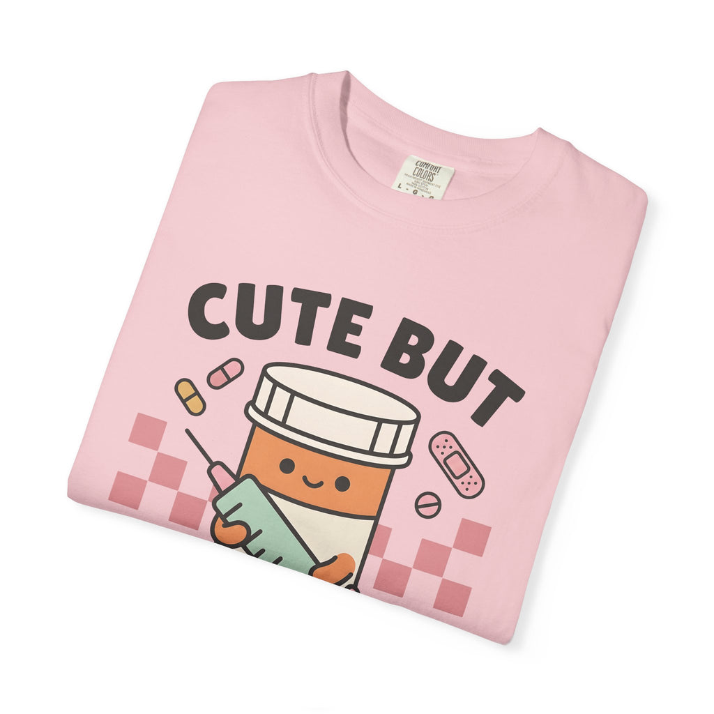 Pill Bottle Syringe T-Shirt Nurses Medical Gift Women Kawaii T-Shirt Medication T-Shirt Nurse Enthusiast Cute T-Shirt Healthcare Graphic Cartoon