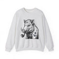 Boar Pipe Sweatshirt Funny Animal Gift Women Woodcut Sweatshirt Smoking Pipe Sweatshirt Humor Fan Print Sweatshirt Wildlife Graphic Vintage Anchor Sweatshirt