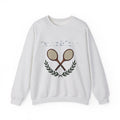 Tennis Racquet Sweatshirt Tennis Training Gift Women Old School Sweatshirt Racket Sweatshirt Tennis Fan Vintage Sweatshirt Practice Graphic Line Art Leaf