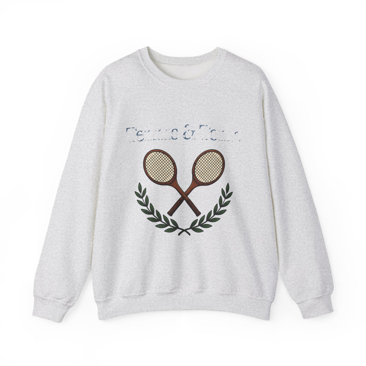 Tennis Racquet Sweatshirt Tennis Training Gift Women Old School Sweatshirt Racket Sweatshirt Tennis Fan Vintage Sweatshirt Practice Graphic Line Art Leaf