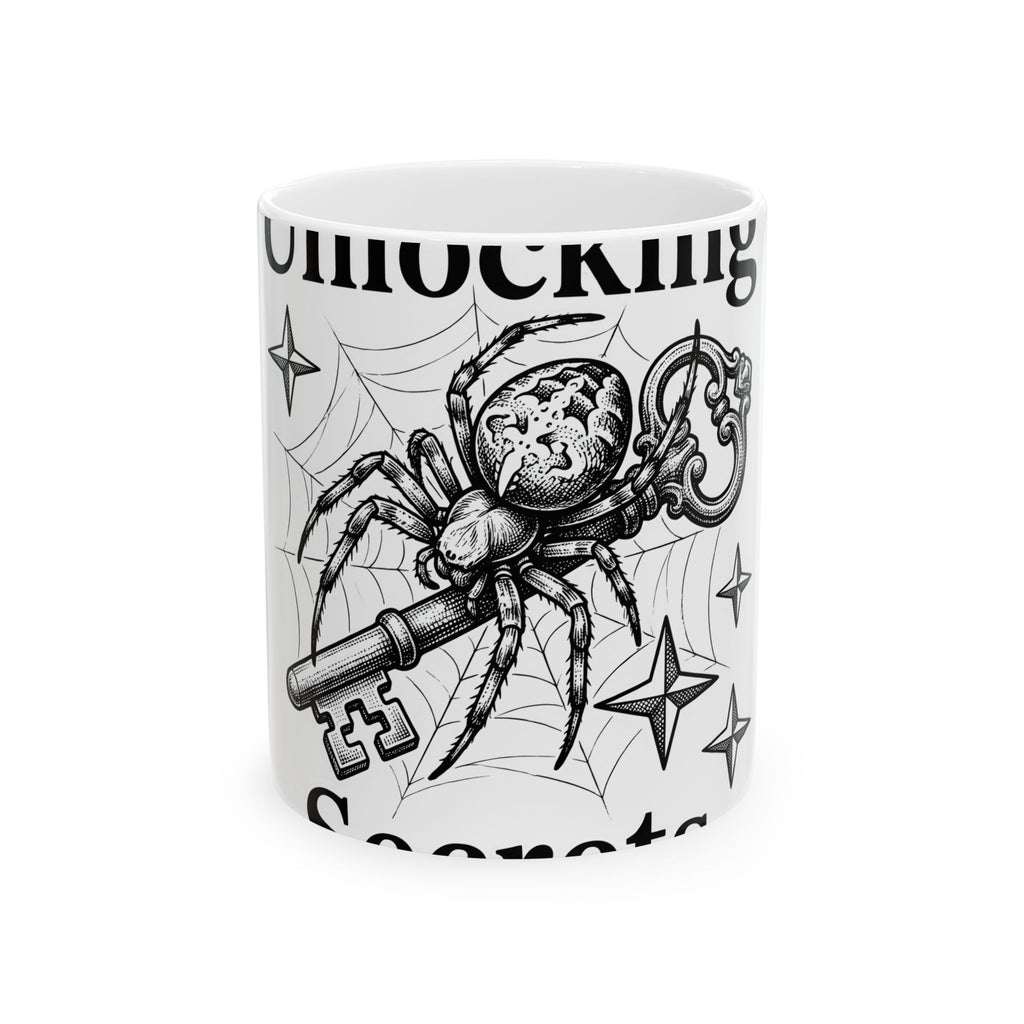 Spider Pendant Mug Halloween Magic Gift Women Spooky Mug Spider Necklace Mug Horror Fan Creepy Art Mug Mystical Graphic Sketch