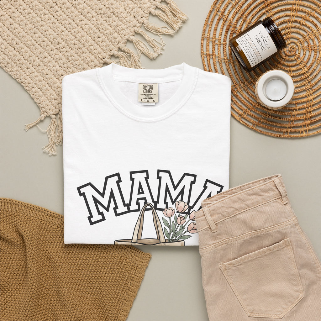 Flower T-Shirt T-Shirt Moms Blooms Gift Women Sketch T-Shirt Tote T-Shirt Mother Fan Drawing Design T-Shirt Simple Tulip Flower T-Shirt