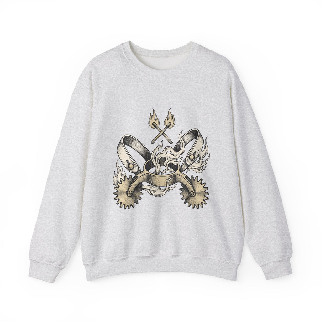 Rodeo Spurs Sweatshirt Cowgirl Country Gift Women Neo Traditional Sweatshirt Spurs Sweatshirt Cowboy Fan Western Sweatshirt Rural Graphic Old School Flame