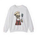 Skeleton Cook Sweatshirt Barbecue Fun Gift Women Classic Sweatshirt Skeleton Sweatshirt Bbq Fan Vintage Sweatshirt Humor Graphic Line Art Grill Spatula Sweatshirt