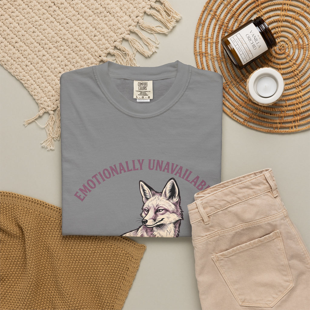Fox Funny Animal Gift Hand Drawn Fox Humor Fan Illustrated Wildlife Vintage Arched Text T-Shirt
