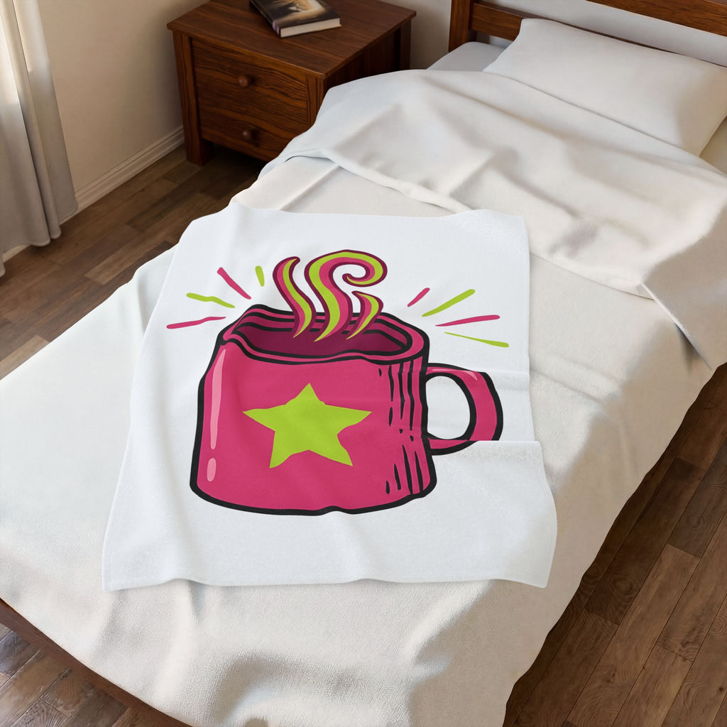 Coffee Cup Blanket Coffee Brunch Gift Women Vintage Blanket Blanket Blanket Coffee Fan Coffee Cup Blanket Breakfast Graphic Comic Star Shape Blanket
