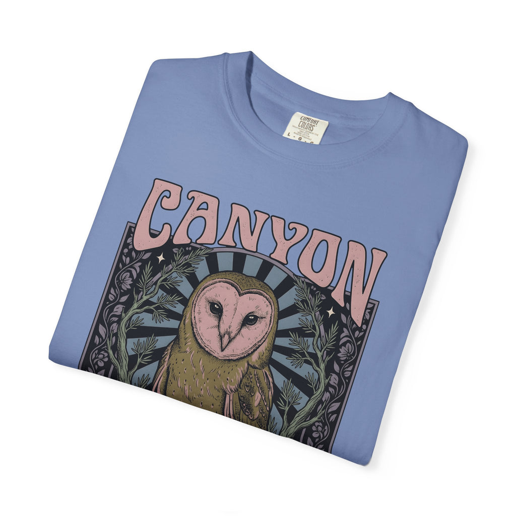 Barn Owl Boho Chic Fauna Gift Hand Drawn Owl Bohemian Fan Illustrated Colorful Blossom T-Shirt