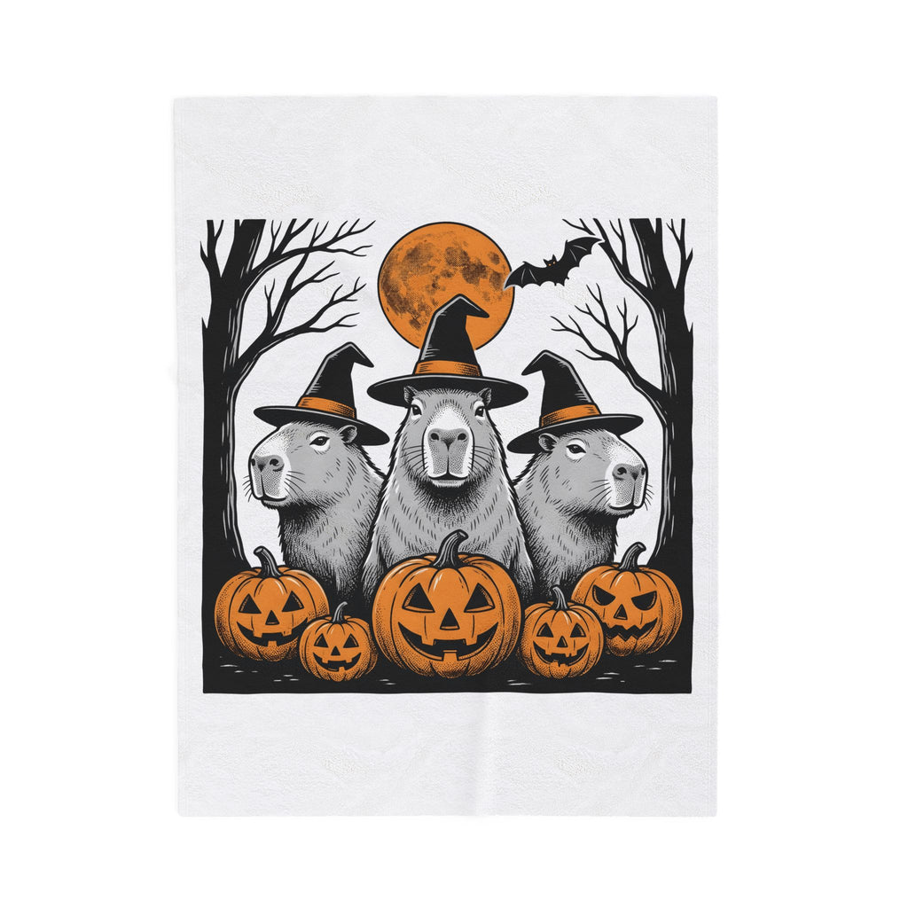 Capybara Wizard Blanket Halloween Wildlife Gift Women Horror Blanket Rodent Blanket Halloween Fan Spooky Blanket Animal Graphic Retro Carved
