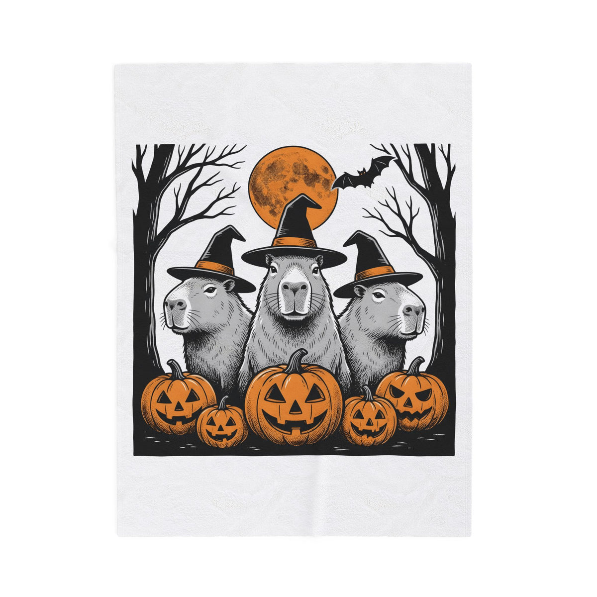 Capybara Wizard Blanket Halloween Wildlife Gift Women Horror Blanket Rodent Blanket Halloween Fan Spooky Blanket Animal Graphic Retro Carved