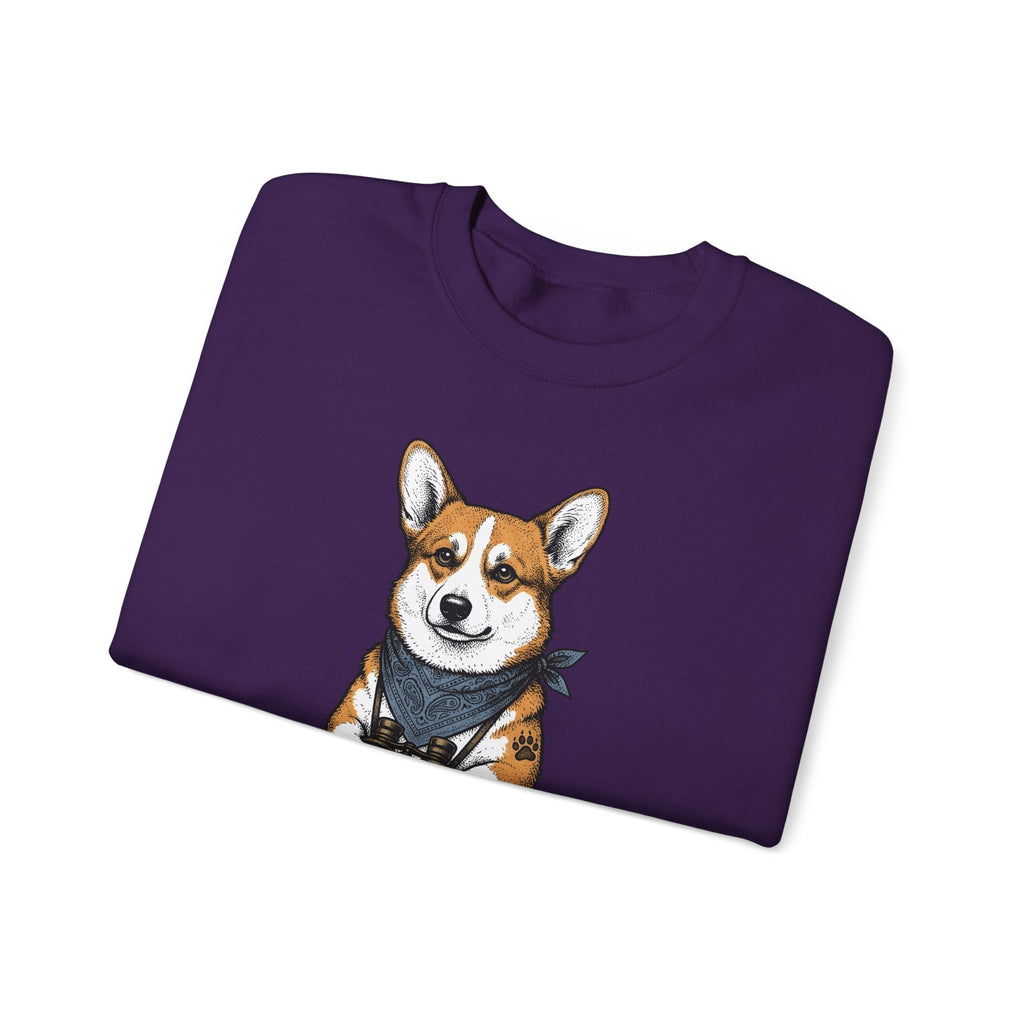 Corgi Puppy Sweatshirt Dog Pets Gift Women Sketch Sweatshirt Puppy Sweatshirt Dog Fan Pup Drawing Pet Graphic Retro Spyglass Sweatshirt