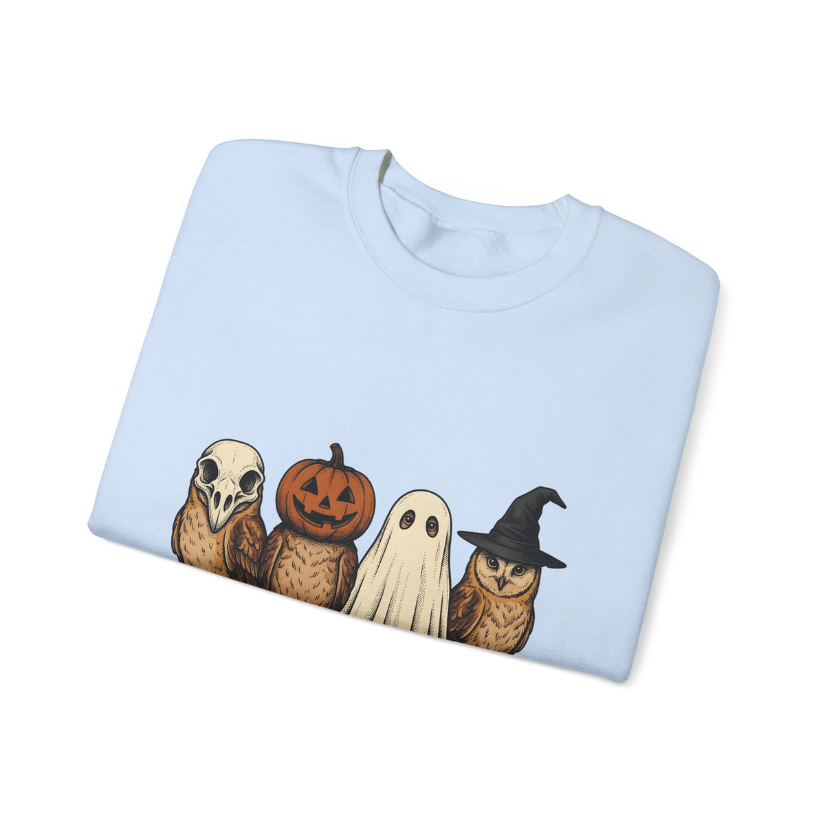 Owl Halloween Fauna Gift Rustic Owl Horror Fan Hoot Wildlife Doodle Lantern Sweatshirt