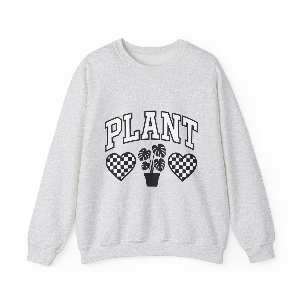 Potted Plant Sweatshirt Plant Botanical Gift Women Bold Sweatshirt Planter Sweatshirt Gardener Enthusiast Graphic Sweatshirt Floral Graphic Retro Checkered