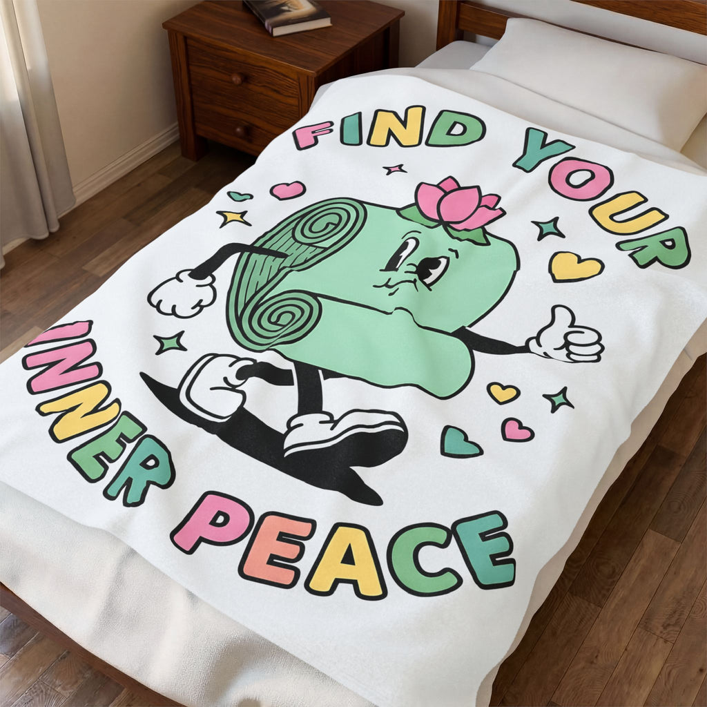 Workout Mat Design Blanket Yoga Relaxation Gift Women Doodle Blanket Exercise Mat Blanket Yoga Enthusiast Hand Drawn Blanket Calming Illustration