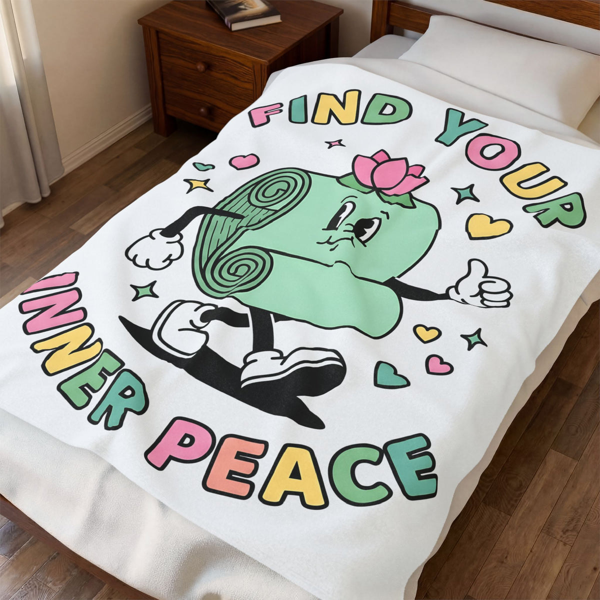 Workout Mat Design Blanket Yoga Relaxation Gift Women Doodle Blanket Exercise Mat Blanket Yoga Enthusiast Hand Drawn Blanket Calming Illustration