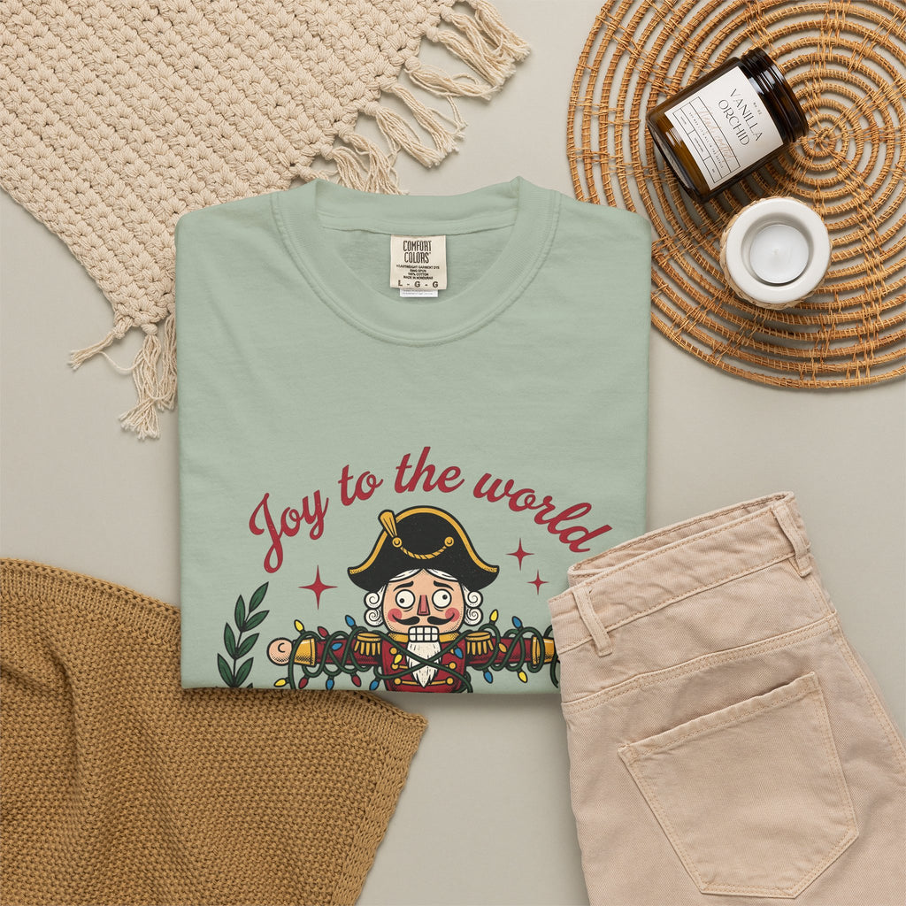 Nutcracker Illustration T-Shirt Christmas Comedy Gift Women Caricature T-Shirt Christmas Soldier T-Shirt Xmas Fan Cartoon T-Shirt Humor Graphic