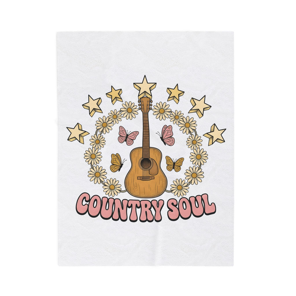 Acoustic Guitar Blanket Cowgirl Music Gift Women Boho Blanket Guitar Blanket Cowboy Fan Boho Chic Blanket Melody Graphic Vintage Daisies Blanket