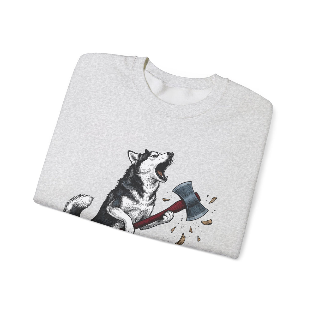 Wolf Dog Sweatshirt Dog Funny Gift Women Line Art Sweatshirt Wolfdog Sweatshirt Dog Fan Illustrated Graphic Sweatshirt Hand Drawn Splitting Axe Sweatshirt