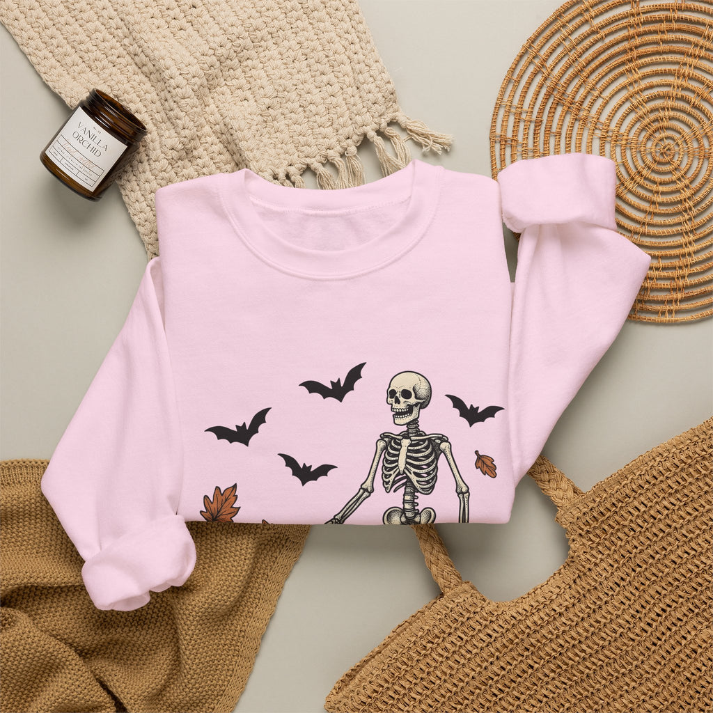 Dog Skeleton Costume Sweatshirt Halloween Animals Gift Women Scary Sweatshirt Dog Skeleton Sweatshirt Horror Fan Spooky Sweatshirt Creature Graphic Hand Drawn