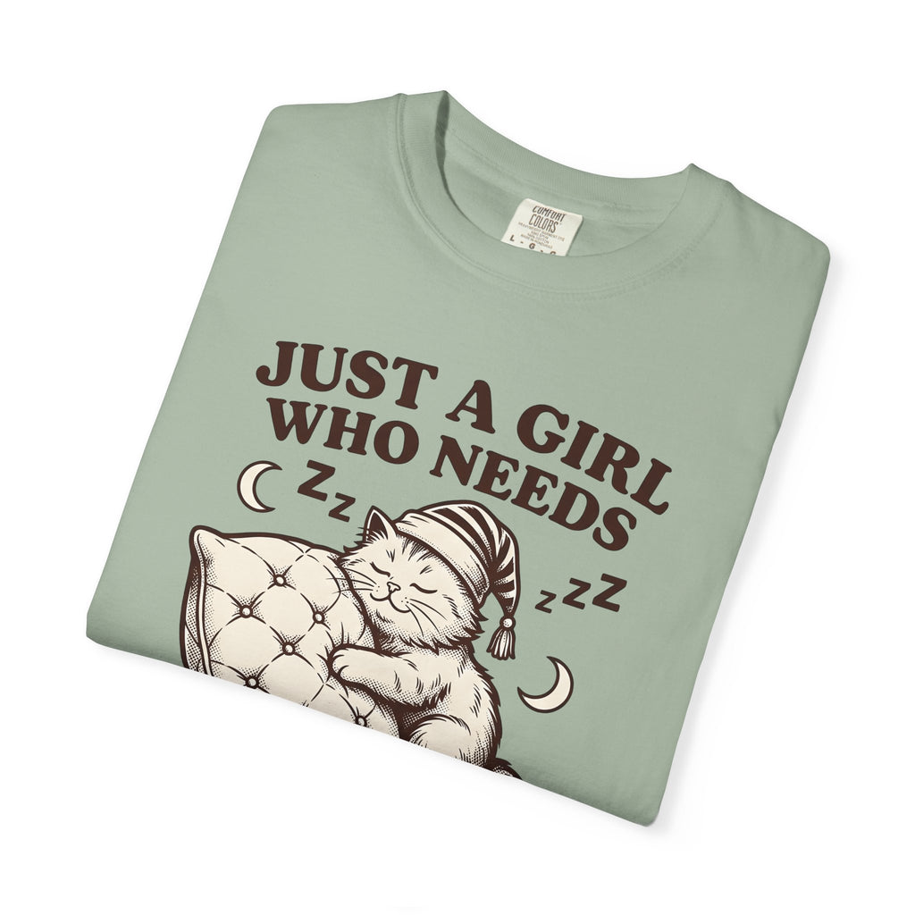 Sleeping Cat T-Shirt Cat Nap Gift Women Vintage T-Shirt Kitten T-Shirt Cat Fan Retro T-Shirt Slumber Graphic Hand Drawn T-Shirt T-Shirt