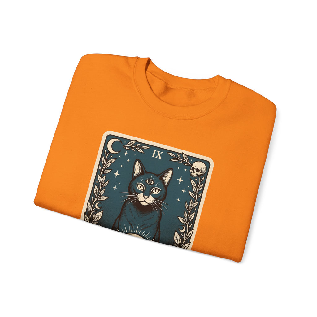 Mystic Cat Sweatshirt Boho Chic Witchcraft Gift Women Tarot Sweatshirt Kitty Sweatshirt Bohemian Fan Occult Graphic Vintage Crystal Ball Sweatshirt