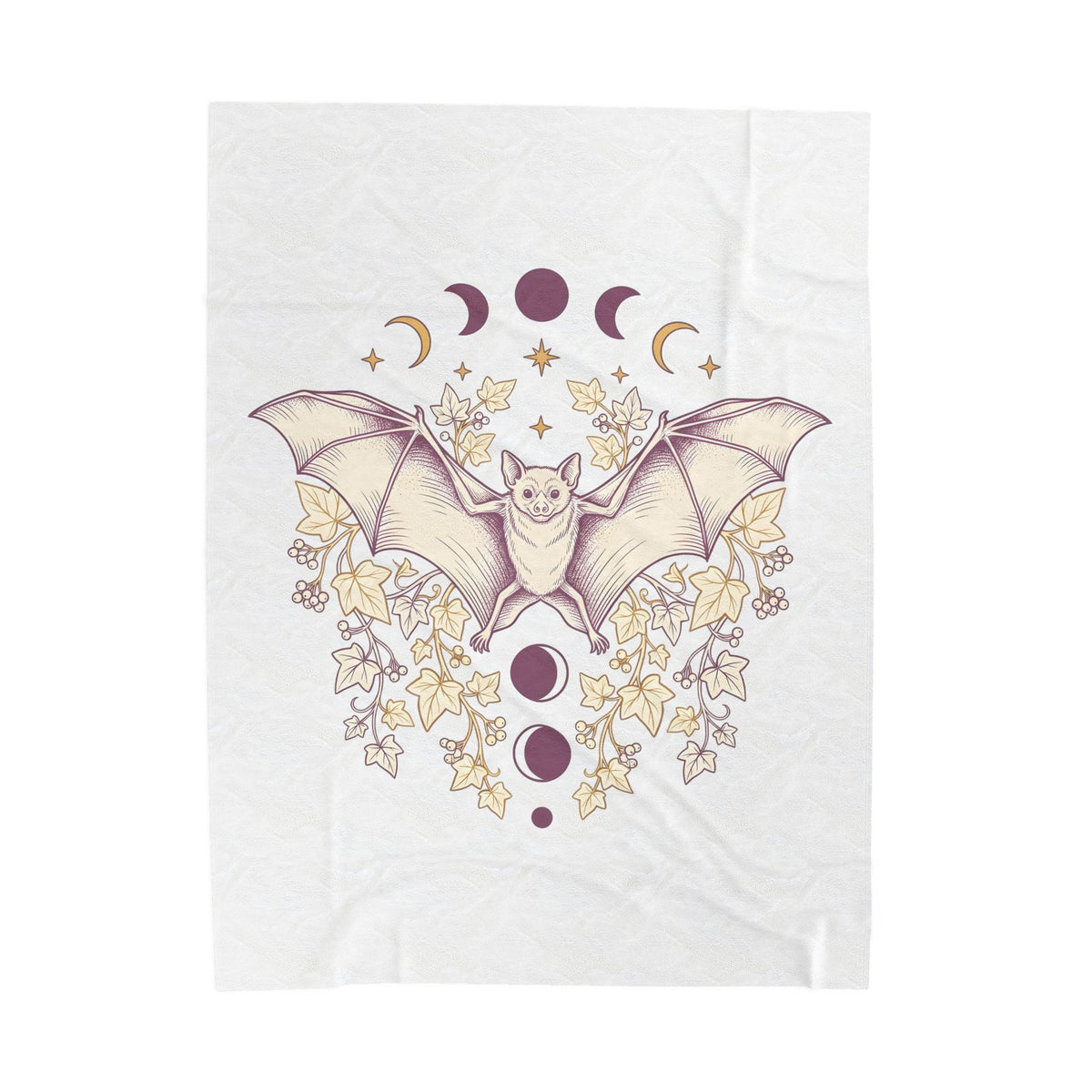 Bat Drawing Blanket Cottagecore Dark Gift Women Hippie Blanket Bat Blanket Cottage Fan Bohemian Blanket Gothic Graphic Antique Plant Blanket