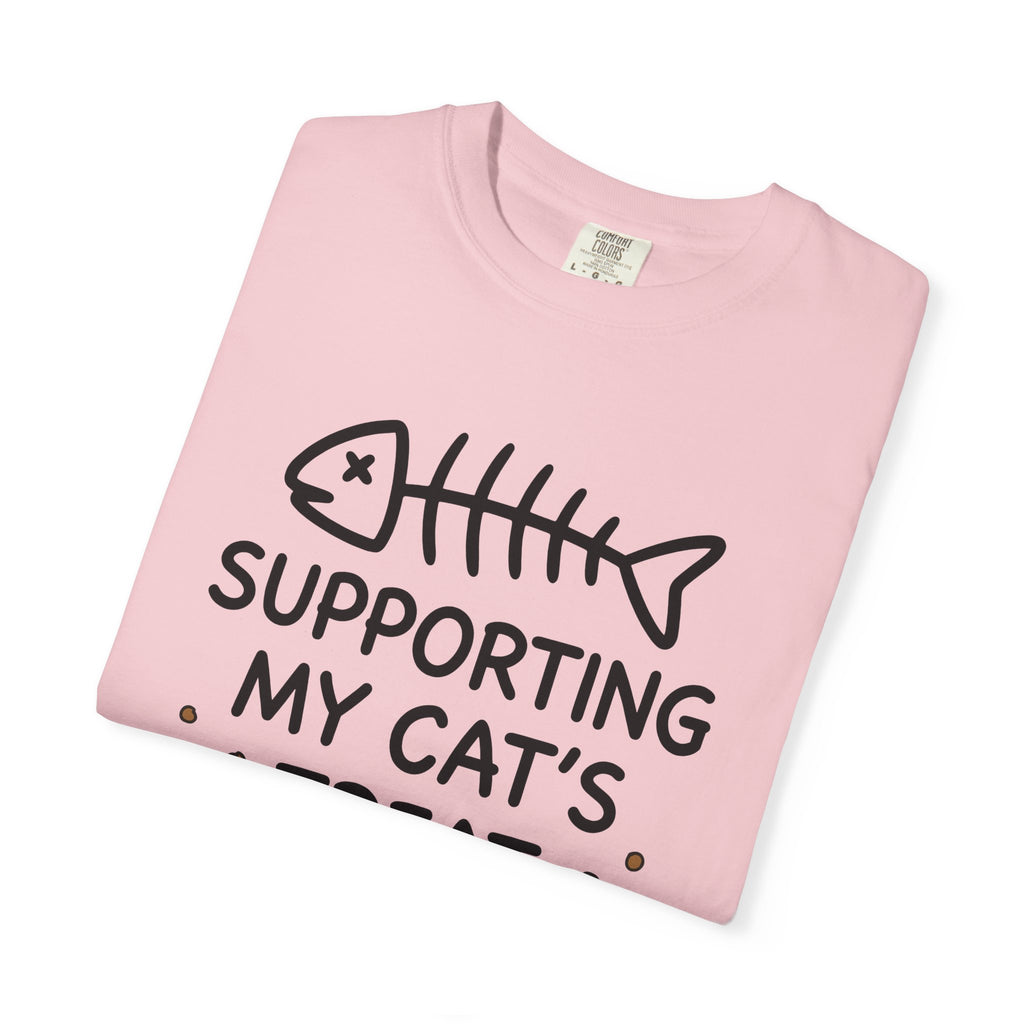 Fish Bone T-Shirt Cat Funny Gift Women Cute T-Shirt Fish Skeleton T-Shirt Cat Fan Fishy T-Shirt Humorous Graphic Sketch Cat Treats T-Shirt