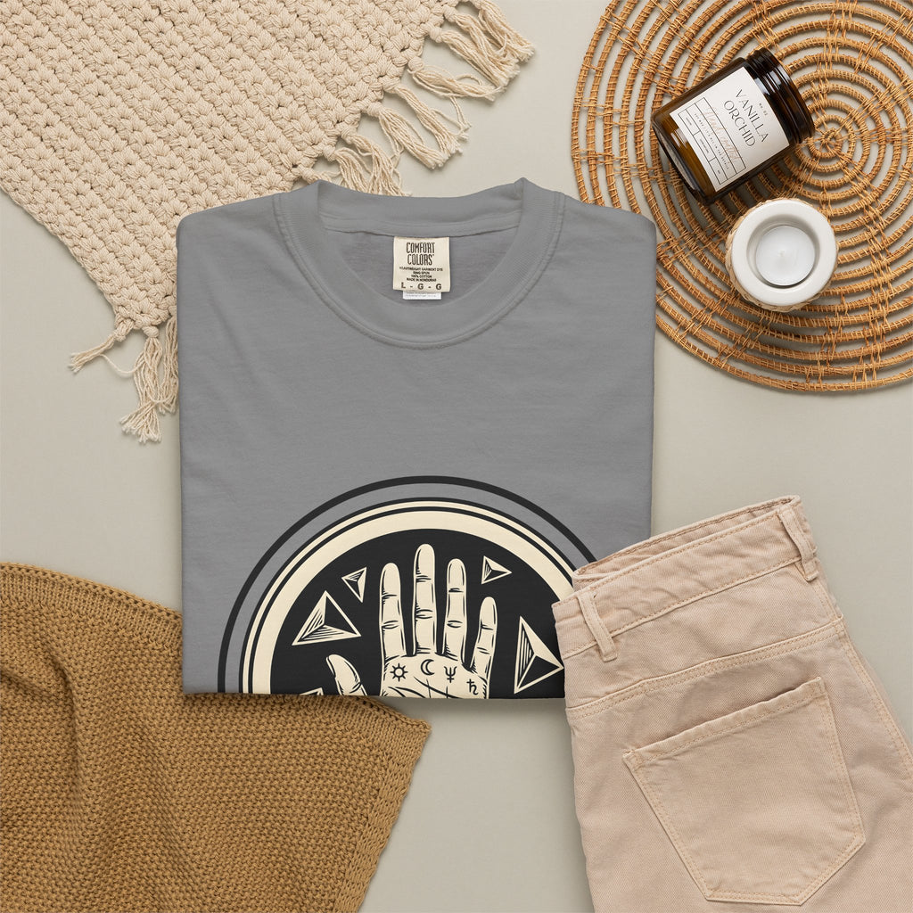 Enchanted Hand T-Shirt Mystical Esoteric Gift Women Folk T-Shirt Magical Hand T-Shirt Occult Fan Primitive T-Shirt Mystical Graphic Antique Polygon