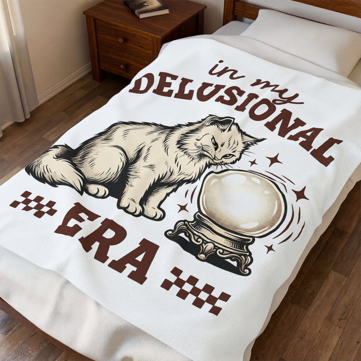 Magic Cat Blanket Cat Occult Gift Women Rustic Blanket Kitten Blanket Cat Fan Feline Blanket Mystical Graphic Old-Fashioned Globe Blanket