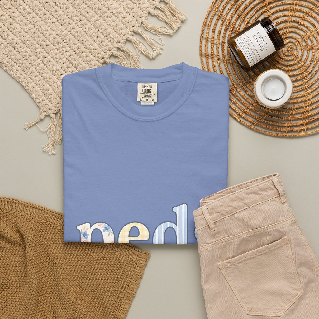 Floral Monogram T-Shirt Nurses Hospital Gift Women Pale Colors T-Shirt Initial T-Shirt Nurse Enthusiast Pastel T-Shirt Medical Graphic Old School