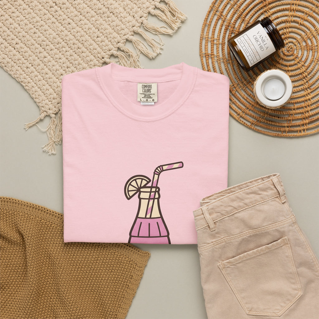 Soda Bottle T-Shirt Drinks Summertime Gift Women Cartoon T-Shirt Bottle T-Shirt Beverage Fan Pop Art T-Shirt Summer Graphic Vintage Lemon Wedge