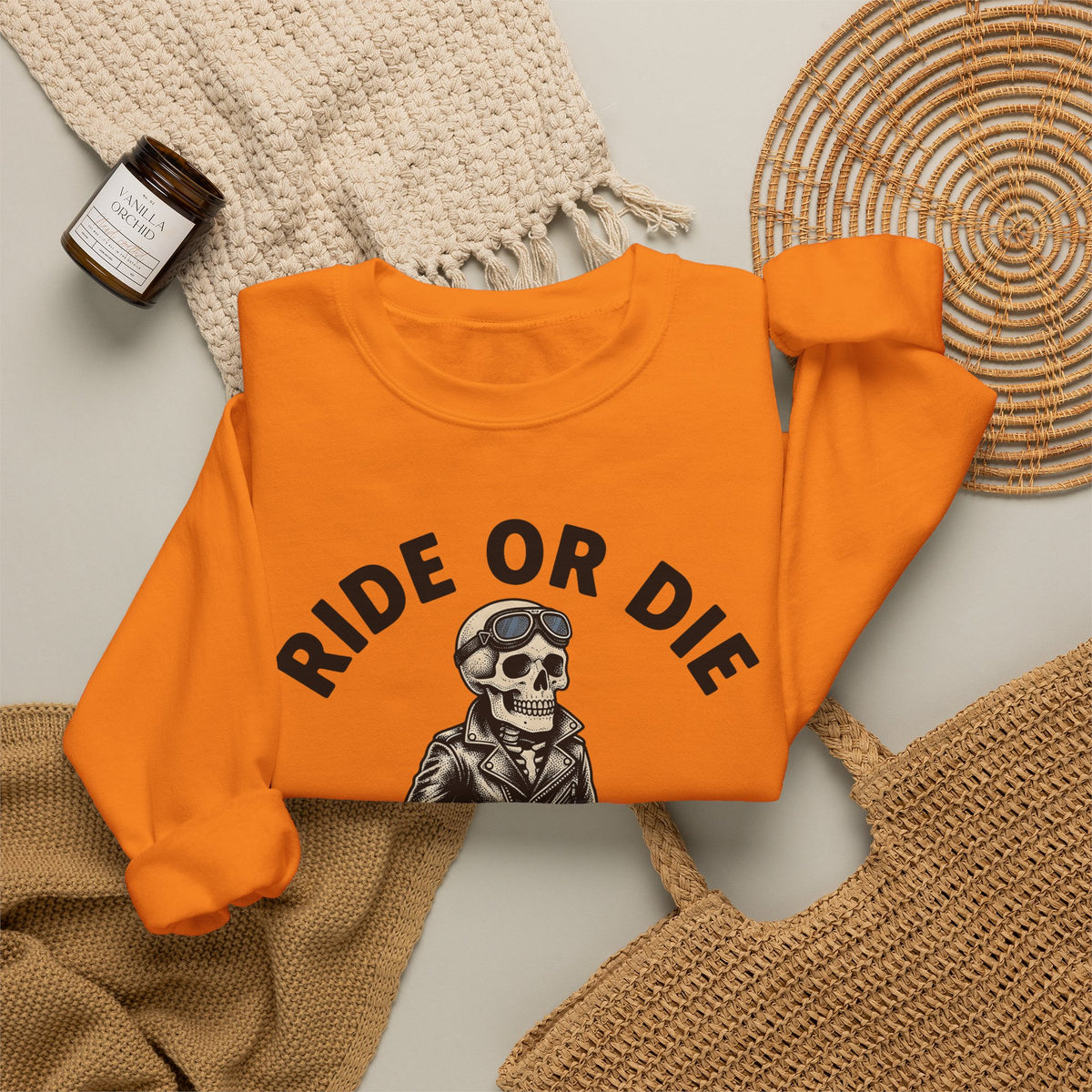 Bony Biker Sweatshirt Halloween Chopper Gift Women Old School Sweatshirt Biker Sweatshirt Horror Fan Retro Sweatshirt Motorcycle Graphic Grunge Shades Sweatshirt