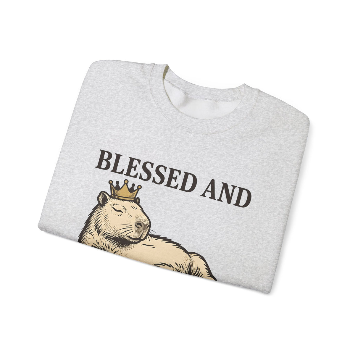 Capybara Crown Sweatshirt Capybara Comedy Gift Women Classic Sweatshirt Crown Sweatshirt Rodent Fan Retro Sweatshirt Humor Graphic Doodle Beast Sweatshirt