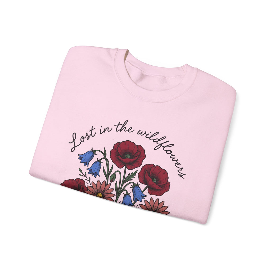 Meadow Flowers Sweatshirt Floral Garden Gift Women Plant Drawing Sweatshirt Wildflowers Sweatshirt Flower Fan Botanical Sweatshirt Yard Graphic Hand Drawn