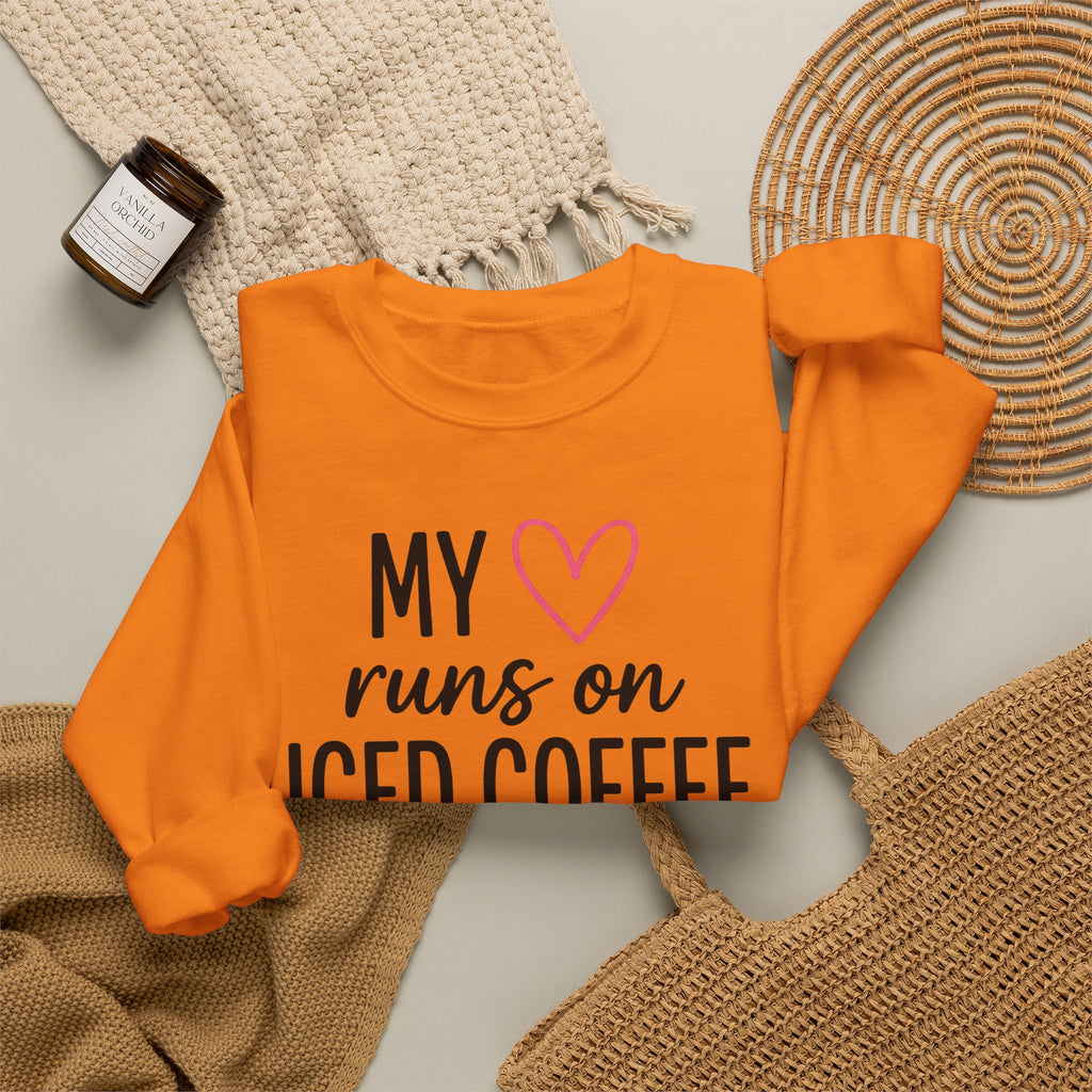 Cold Coffee Cup Sweatshirt Moms Espresso Gift Women Adorable Sweatshirt Coffee Sweatshirt Sweatshirt Mother Fan Coffee Sweatshirt Caffè Graphic Simple Love Symbol
