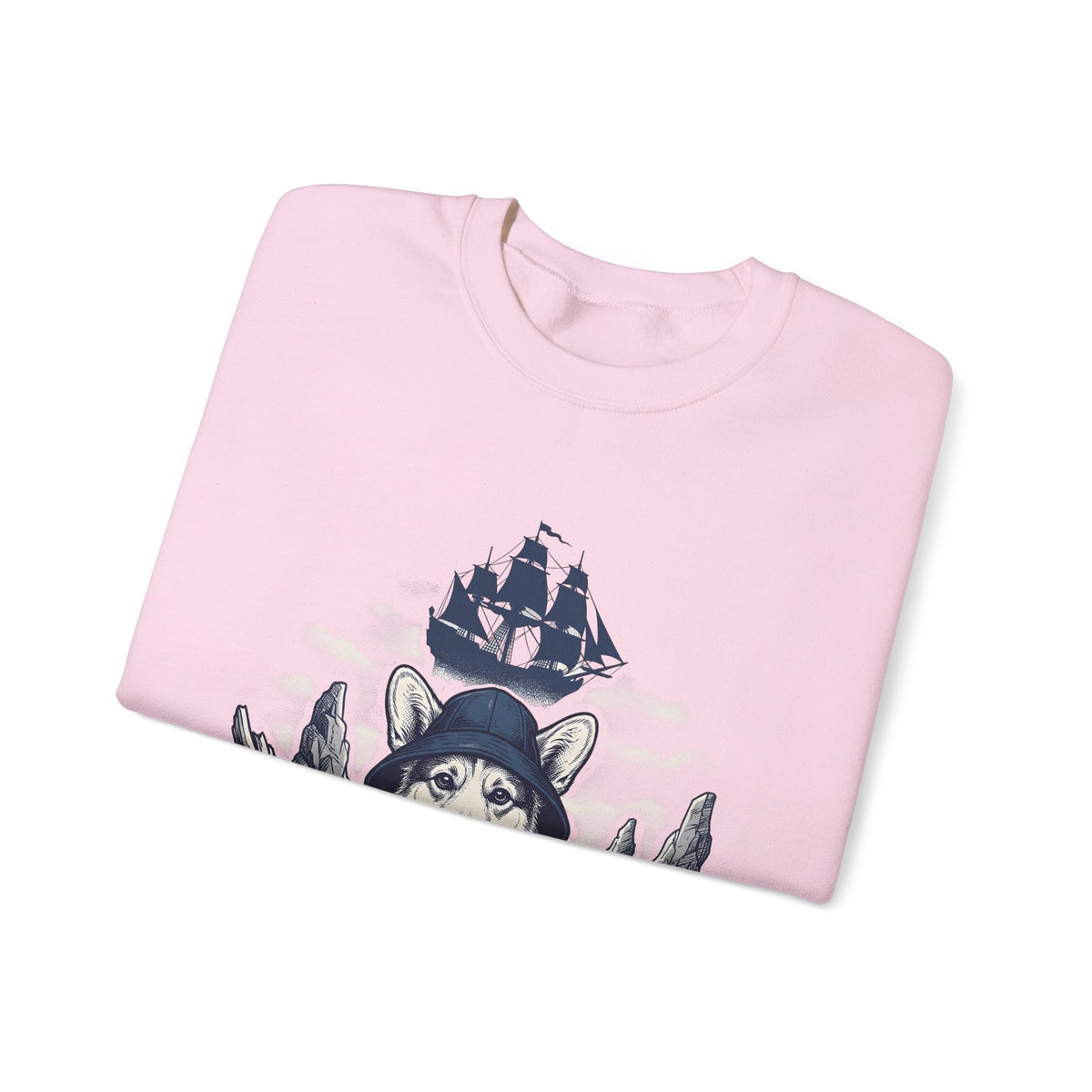 Corgi Pet Sweatshirt Dog Sailing Gift Women Classic Sweatshirt Puppy Sweatshirt Dog Fan Retro Sweatshirt Nautical Graphic Line Art Pirate Boat Sweatshirt