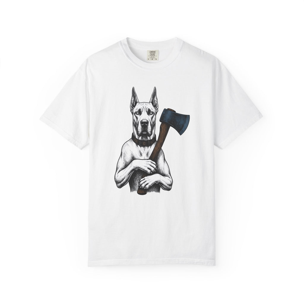 Dane Dog T-Shirt Dog Funny Gift Women Retro T-Shirt Great Dane T-Shirt Dog Fan Hound T-Shirt Humor Graphic Sketch Hatchet T-Shirt