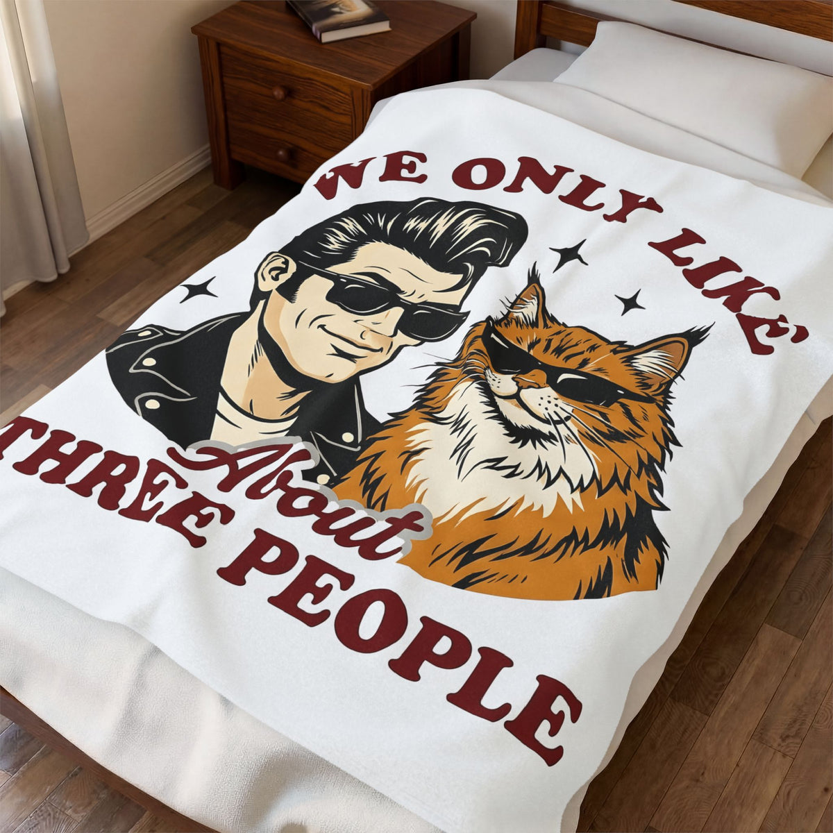 Cat Man Sunglasses Blanket Cat Humor Gift Women Retro Blanket Cool Cat T