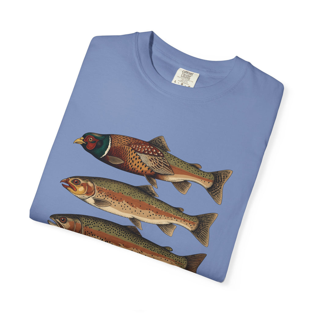 Rainbow Trout Fishing Animals Gift Retro Trout Angler Fan Vintage Wildlife Sketch Game T-Shirt