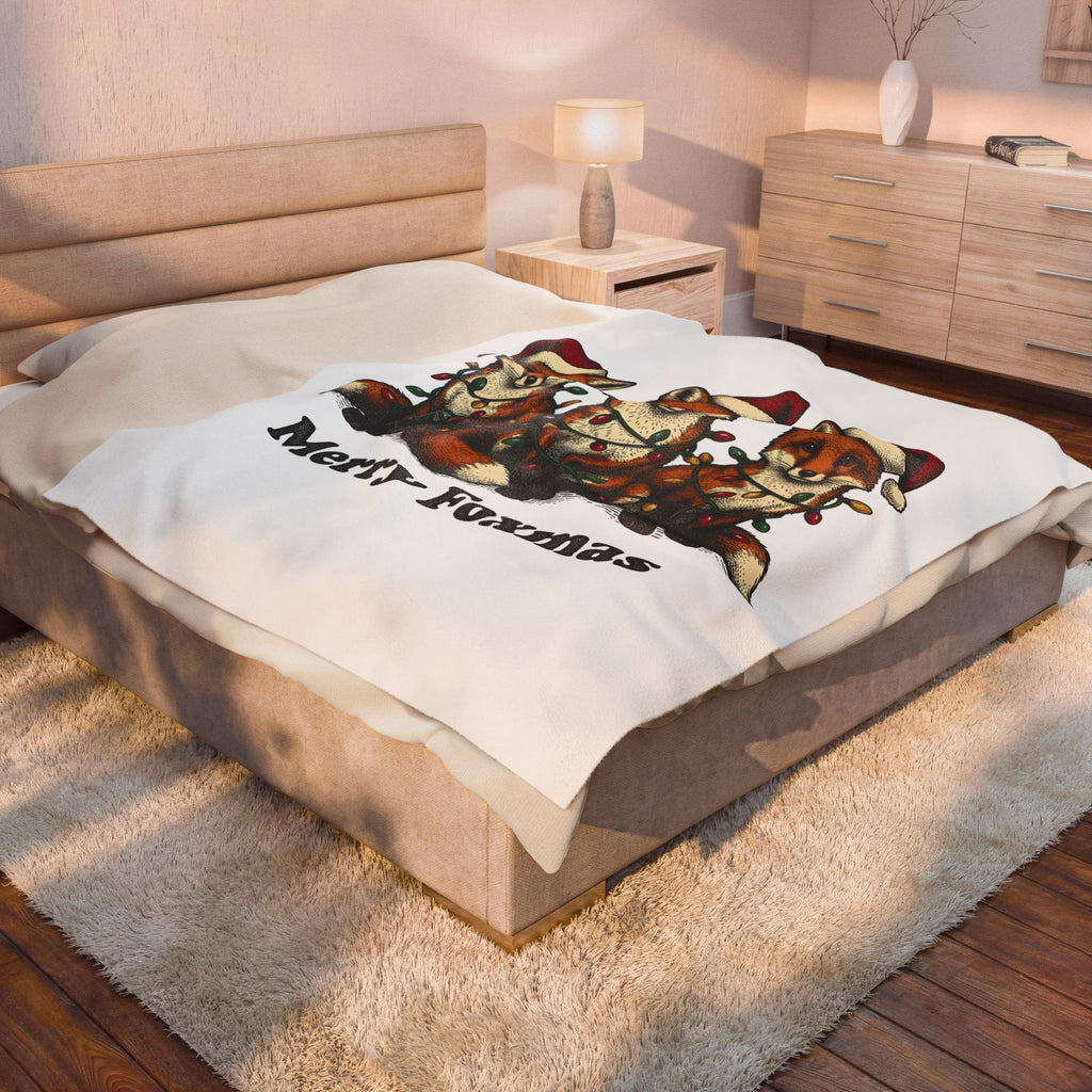 Fox Pack Blanket Christmas Critters Gift Women Cartoon Blanket Foxes Blanket