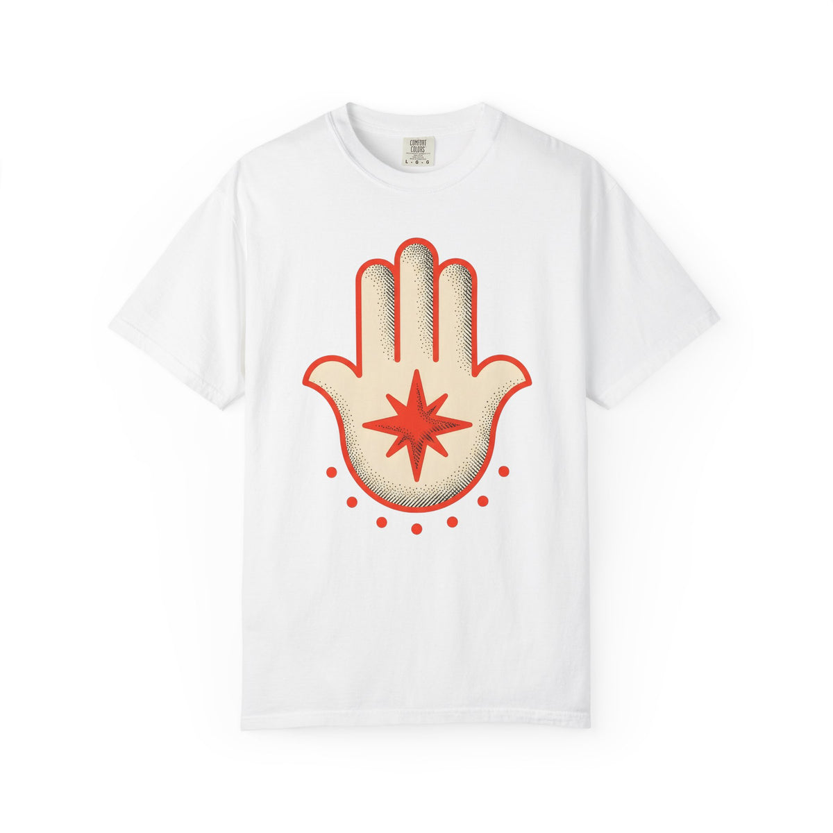 Hamsa Hand T-Shirt Boho Chic Spiritual Gift Women Minimalist T-Shirt Hand Of Fatima T-Shirt Bohemian Enthusiast Simple T-Shirt Mystical Graphic