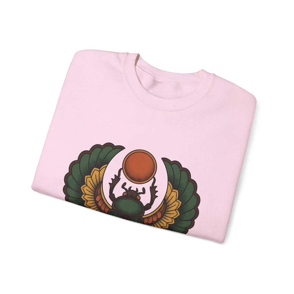Beetle Bug Sweatshirt Boho Chic Chakra Gift Women Minimalist Sweatshirt Scarab Sweatshirt Bohemian Enthusiast Simple Sweatshirt Energy Graphic Hand Drawn Sun